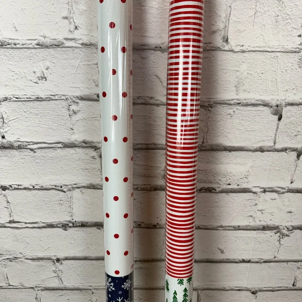 Hallmark Dual Design Christmas Wrapping Paper Gift Wrap 160 Sq Ft Cutting Lines
